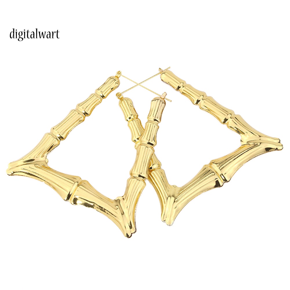 Kỹ Thuật Số| Bông Tai Hình Trái Tim / Vuông / Tròn / Ngôi Sao Dập Nổi Bằng Tre Thời Trang