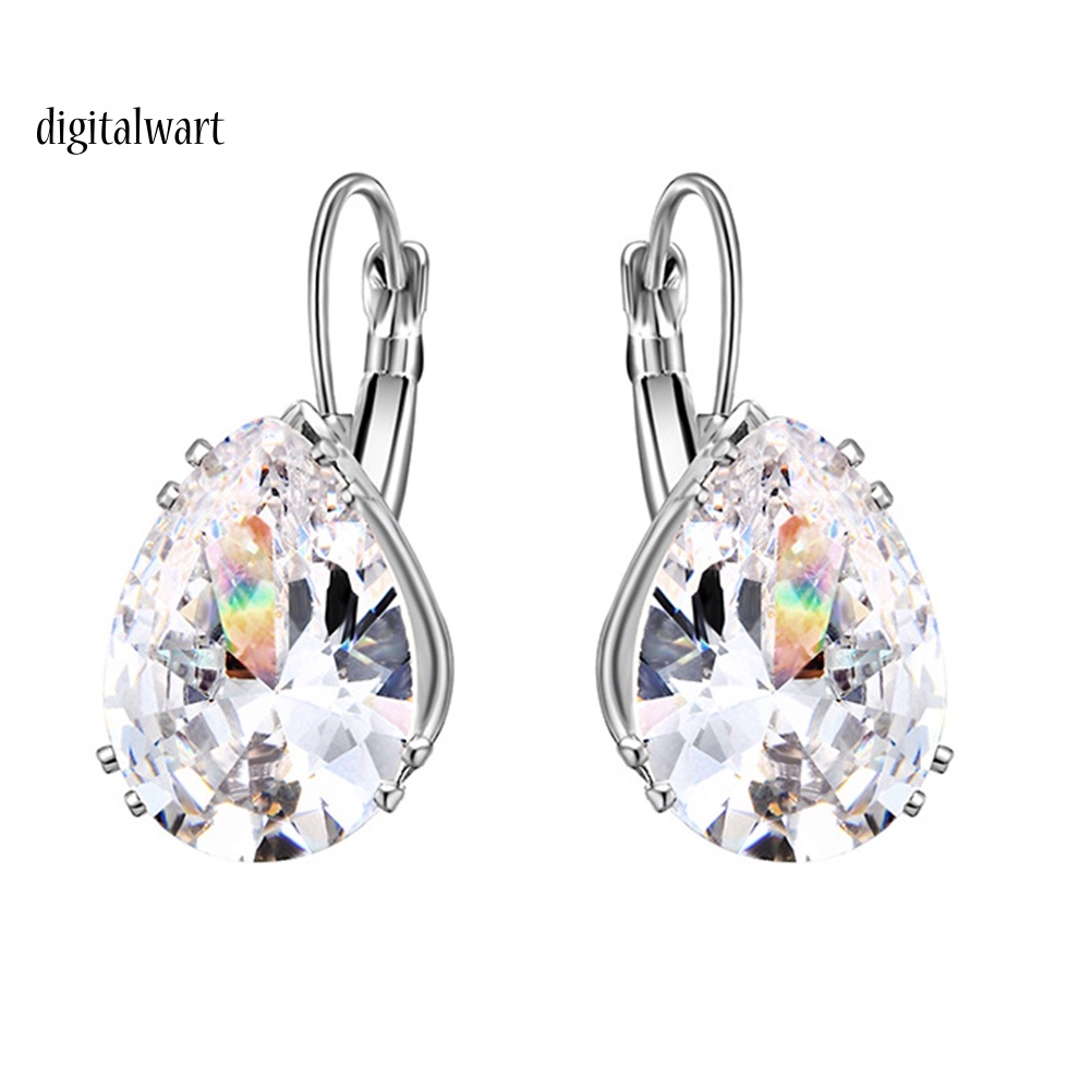 Kỹ Thuật Số| Bông Tai HợP Kim HìNh GiọT NướC ĐíNh Đá Sang TrọNg