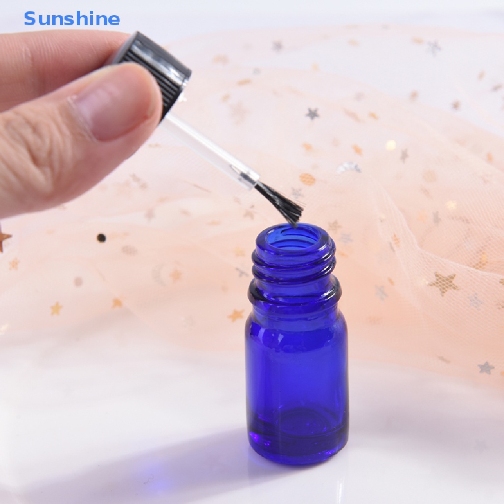 Lọ Thủy Tinh Rỗng 4 Màu Trong Suốt Dung Tích 5ml Đựng Gel Sơn Móng Tay Kèm Cọ Tiện Dụng