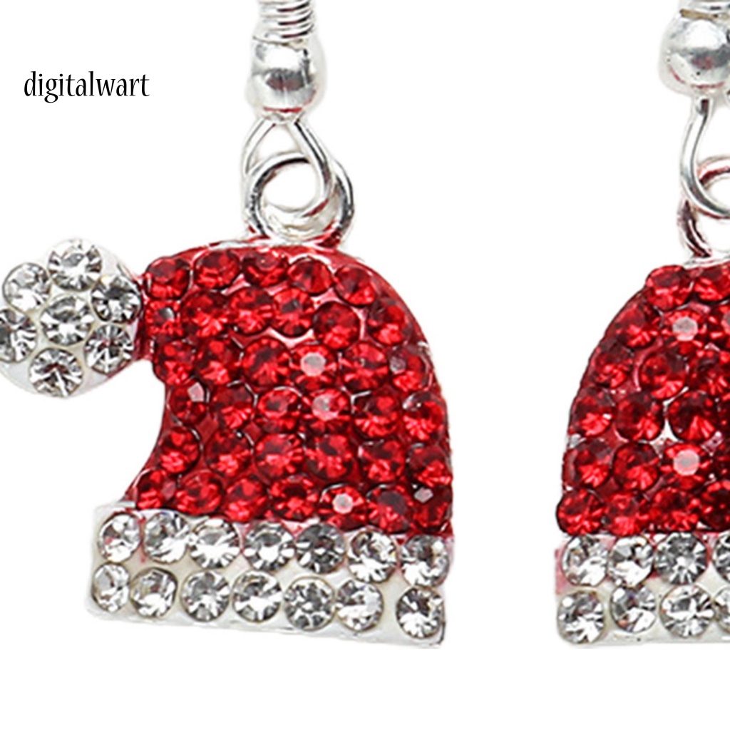 Kỹ Thuật Số| 1 Đôi Bông Tai Hợp Kim Hình Tuần Lộc Giáng Sinh Đính Đá Thời Trang Dành Cho Nữ