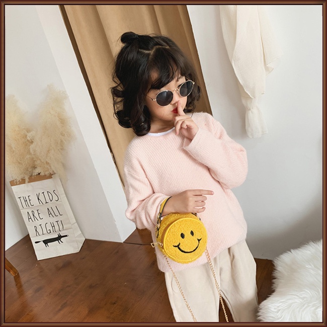 Túi Đeo Chéo Hình Mặt Cười Xinh Xắn Thời Trang Cho Bé Gái