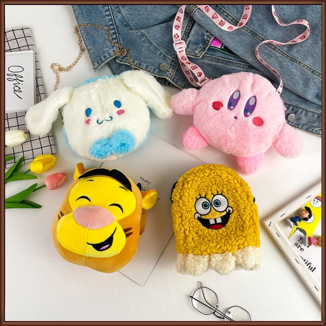 Túi Đeo Chéo Bằng Vải Bông Kiểu Hoạt Hình Dễ Thương Dành Cho Bé Gái