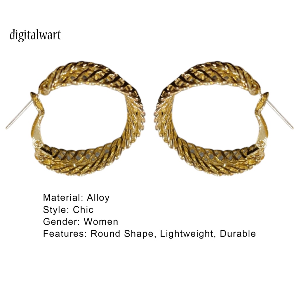 Kỹ Thuật Số| 1 Đôi Bông Tai Tròn Rỗng Cao Cấp Phong Cách Vintage Dành Cho Nữ