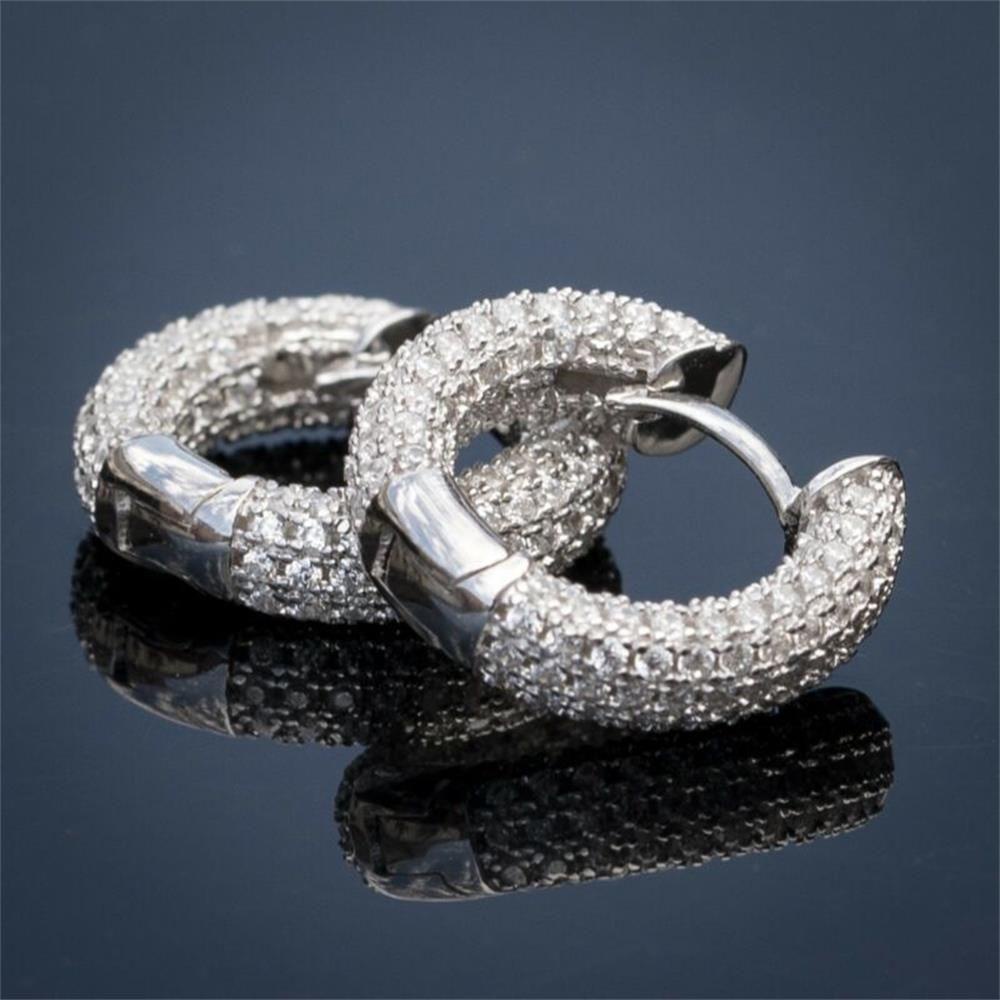 LONNGZHUAN Thời trang mới Tất cả Earrings Hip Hop Vòng Hoop Giày Nail Cubic Zirconia Vàng và Bạc Lady Men