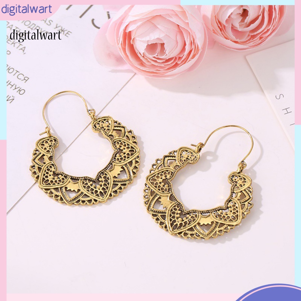 Kỹ Thuật Số| 1 Đôi Bông Tai Hợp Kim Dáng Dài Hình Cánh Hoa Màu Vàng / Bạc Phong Cách Bohemian Cổ Điển Thời Trang Cho Nữ