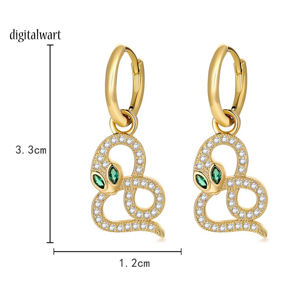 Kỹ Thuật Số| 1 Đôi Bông Tai Dáng Dài Hình Rắn Đính Đá Lấp Lánh Thời Trang Dự Tiệc