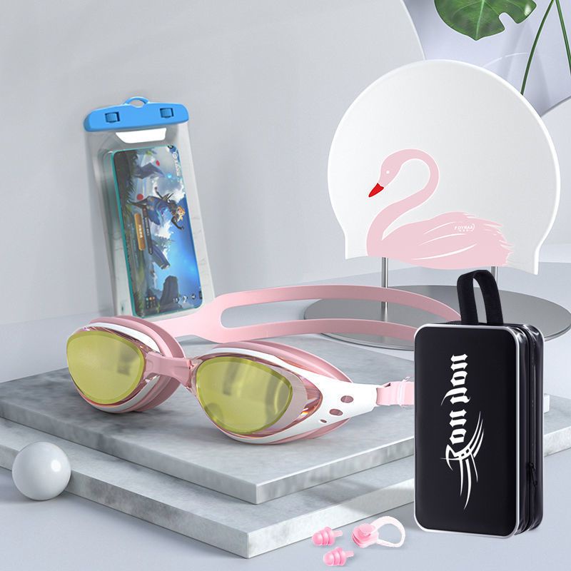 Bộ Kính Bơi + Mũ Bơi Chuyên Nghiệp HD Chống Sương Mù & Nước Cho Nam & Nữ