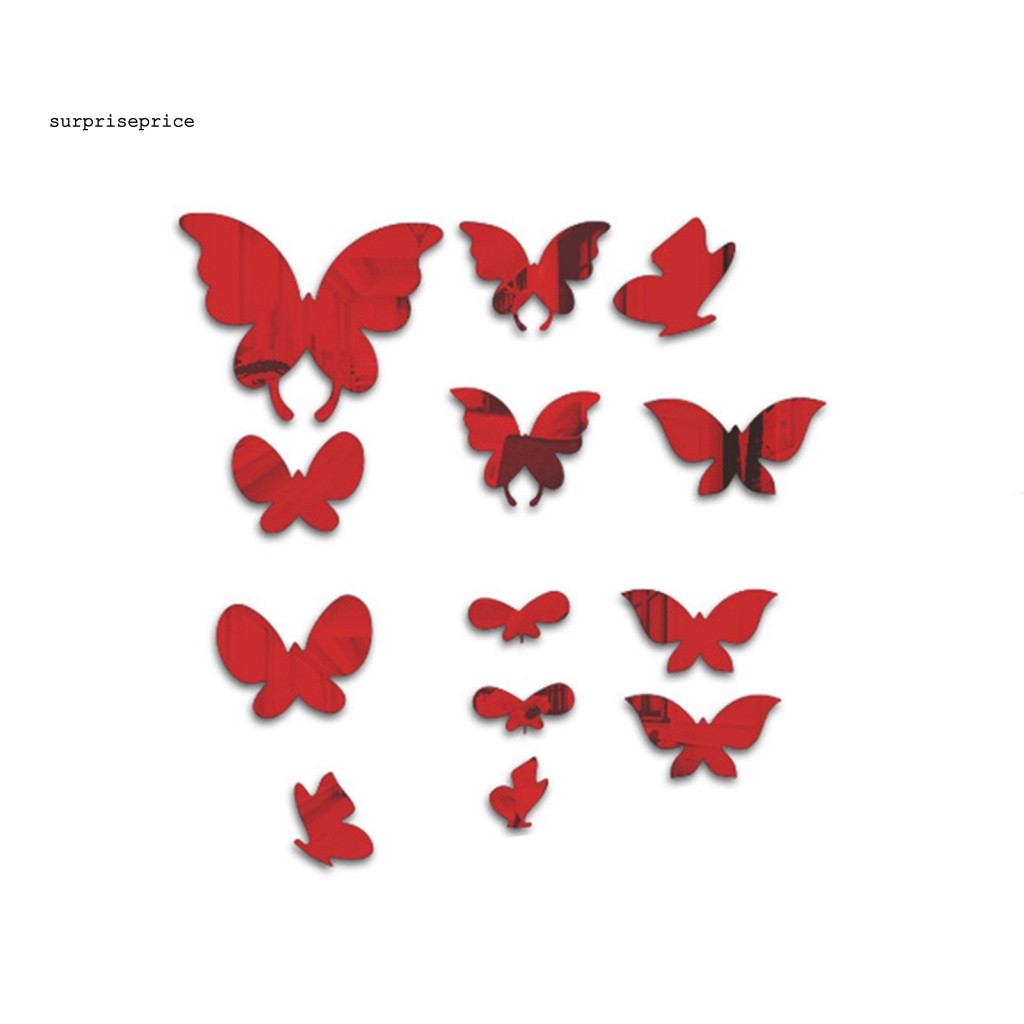 Bộ 13 Miếng Dán Tường Tráng Gương Trang Trí Phòng Khách Chịu Nhiệt Độ Cao