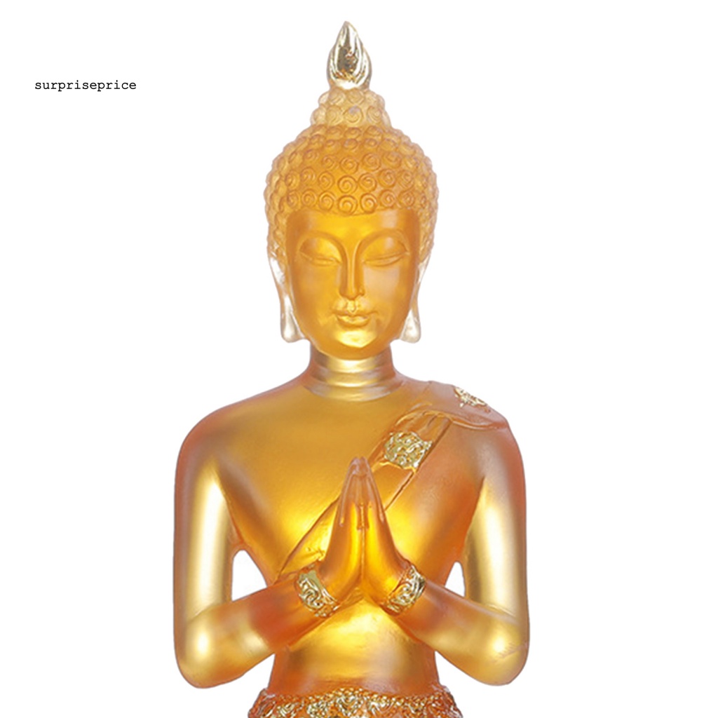 Tượng Phật Ngồi Trong Suốt Bằng Nhựa Resin Tinh Khiết Màu Xanh Dương Dành Cho Vườn Nhà