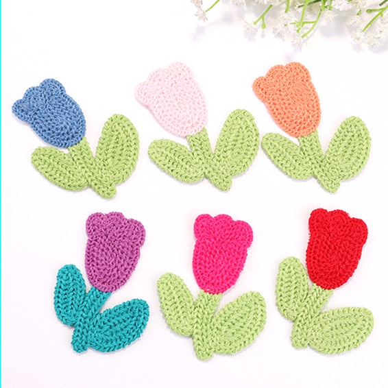 Set 10 Miếng Vá Quần Áo Hình Hoa Tulip Nhiều Màu