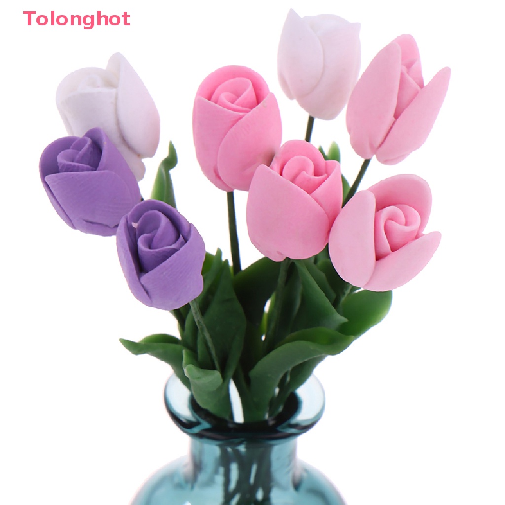 Set 5 Mô Hình Hoa Tulip Trang Trí Nhà Búp Bê Tỉ Lệ 1: 12