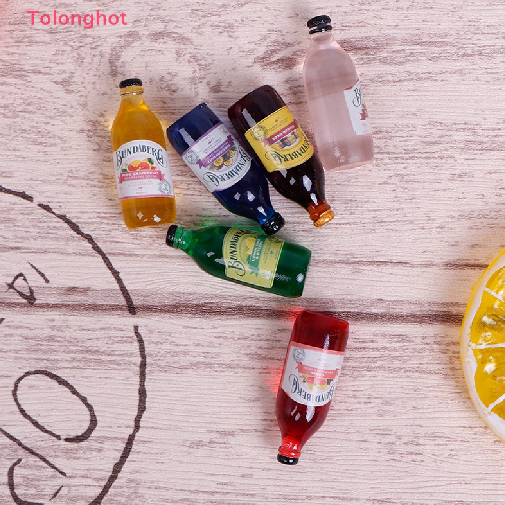 Set 6 Chai Rượu Mini Tỉ Lệ 1 / 12 Dùng Để Trang Trí Nhà Búp Bê