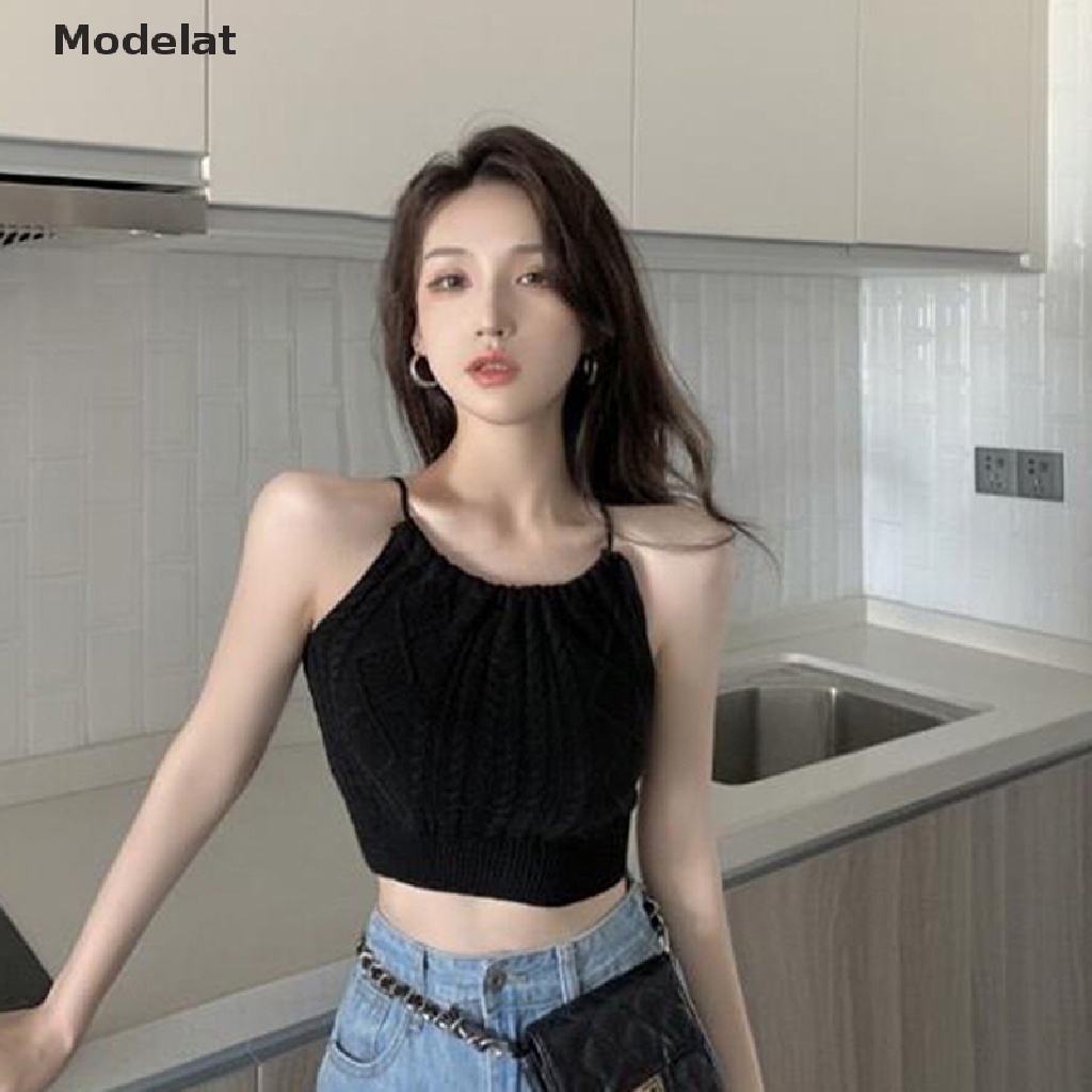 Áo Dệt Kim Hai Dây Hở Lưng Dáng Ôm Gợi Cảm Thời Trang Mùa Hè Dành Cho Bạn Nữ