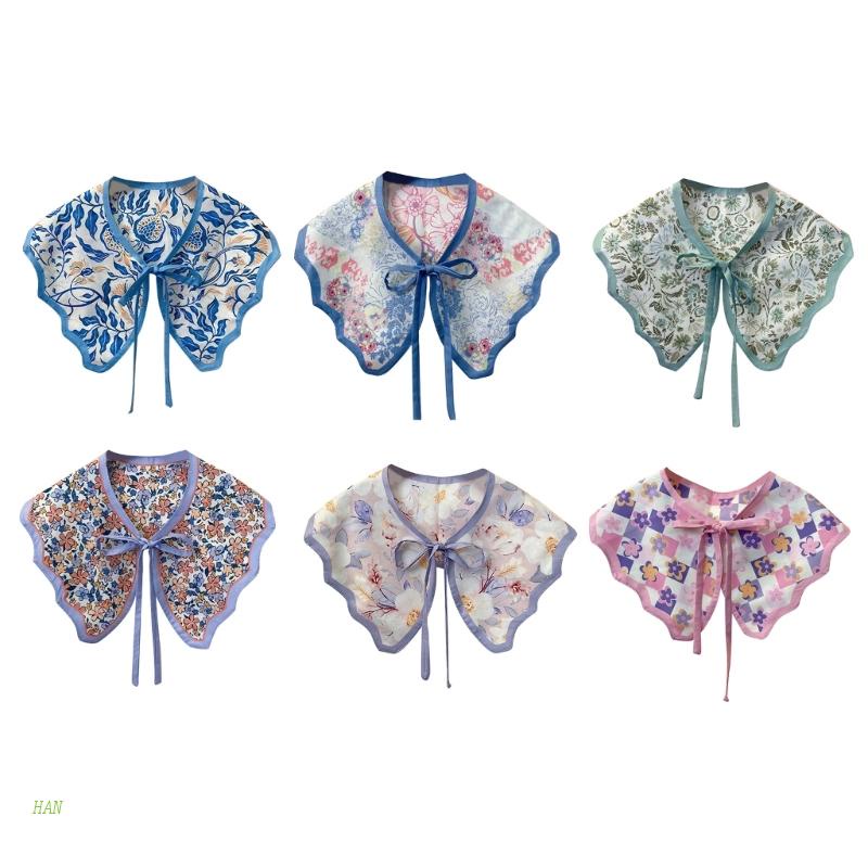 Cổ Áo Rời In Họa Tiết Hoa Có Thể Tháo Rời Thời Trang Cho Nữ