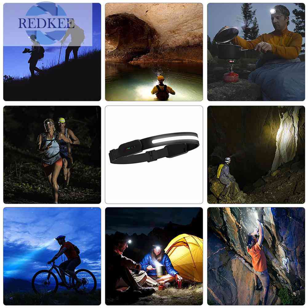 Đèn LED Đeo Trán COB Kết Nối Bluetooth Cho Cắm Trại Chạy Bộ