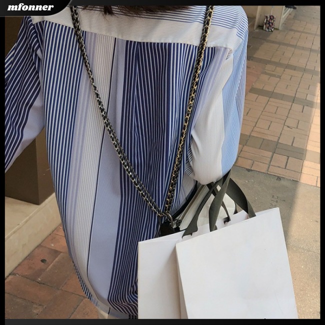 Áo Sơ Mi Nữ Tay Dài Dáng Rộng Họa Tiết Kẻ Sọc Thời Trang