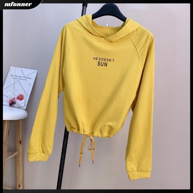 Áo Hoodie Dài Tay In Chữ Đơn Giản Thời Trang Cho Nữ