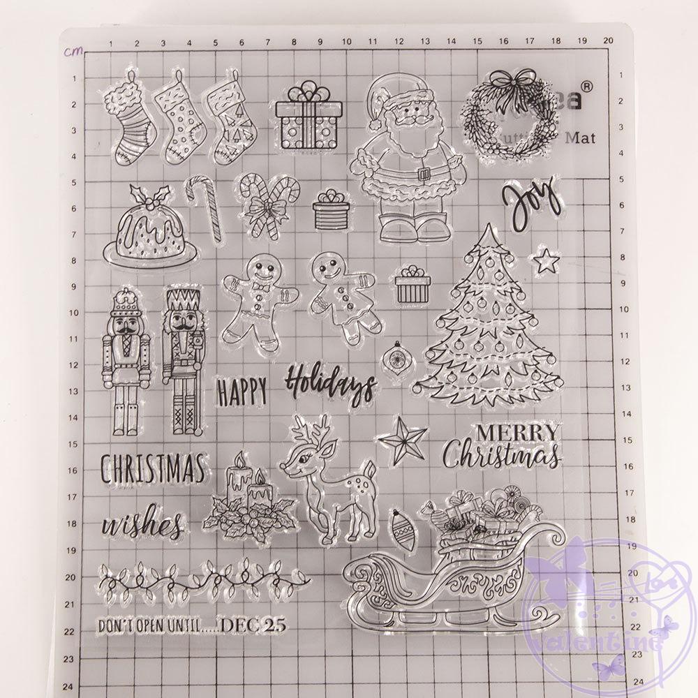 Khuôn Silicon Trong Suốt Hình Cây Thông Noel Trang Trí Album Thủ Công DIY