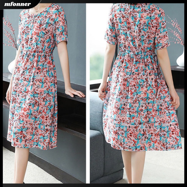 Đầm Tay Ngắn Thiết Kế Thoải Mái Thời Trang Mùa Hè Cho Nữ