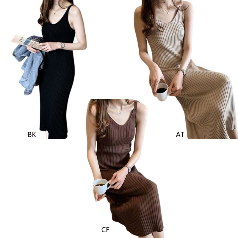 Đầm Dài Dáng Ôm Màu Trơn Thời Trang Dành Cho Nữ