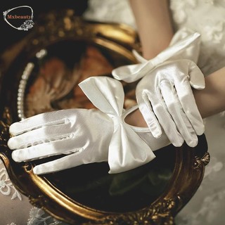Găng Tay Vải Satin Phong Cách Cổ Điển Cho Nữ