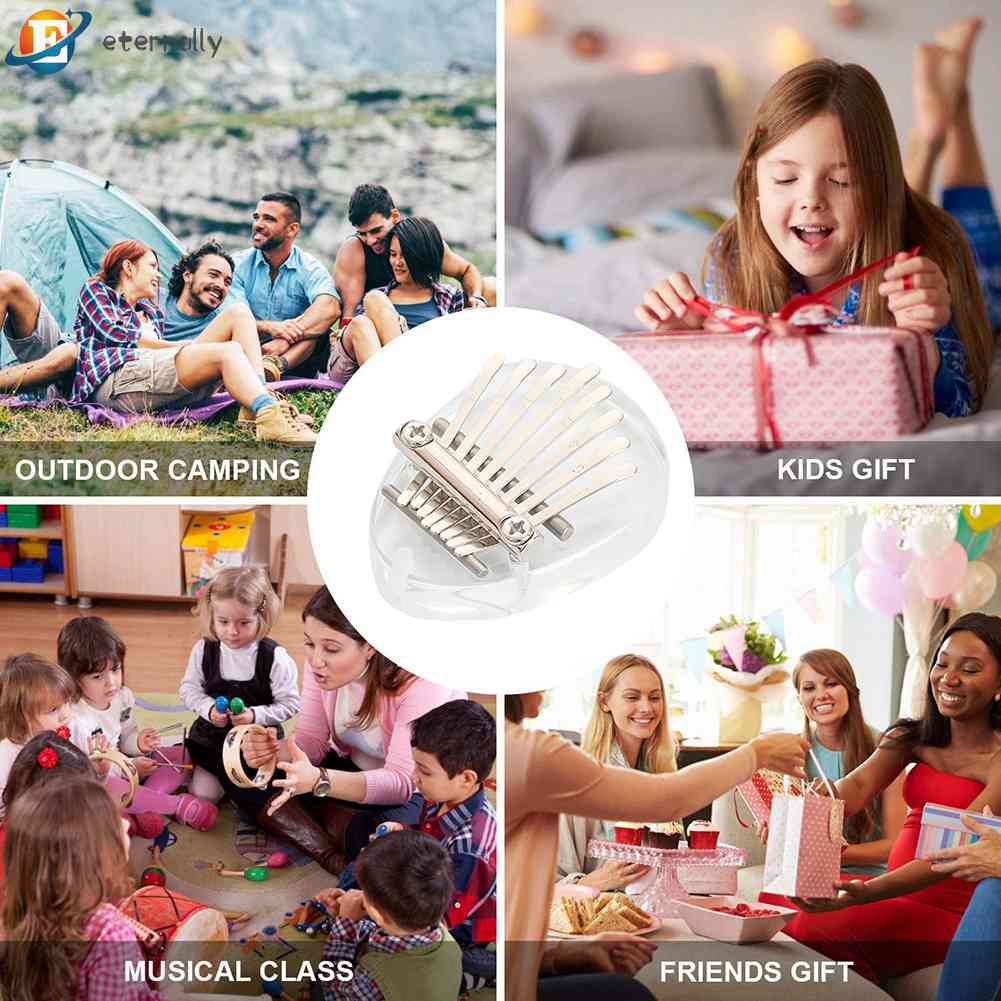 Đàn Kalimba Mini 8 Tông Bằng Acrylic Dễ Thương Dùng Làm Quà Tặng Giáng Sinh