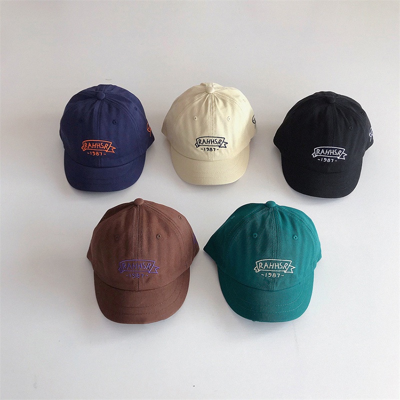 Mũ Lưỡi Trai Cotton Mềm Thoáng Khí Thêu Chữ Phong Cách Hàn Quốc Cho Bé