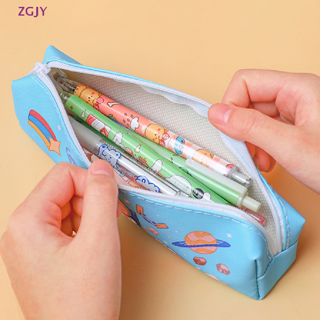 Túi Đựng Bút Bằng Da PU Sức Chứa Lớn In Họa Tiết Hoạt Hình Dễ Thương Cho Học Sinh Mới