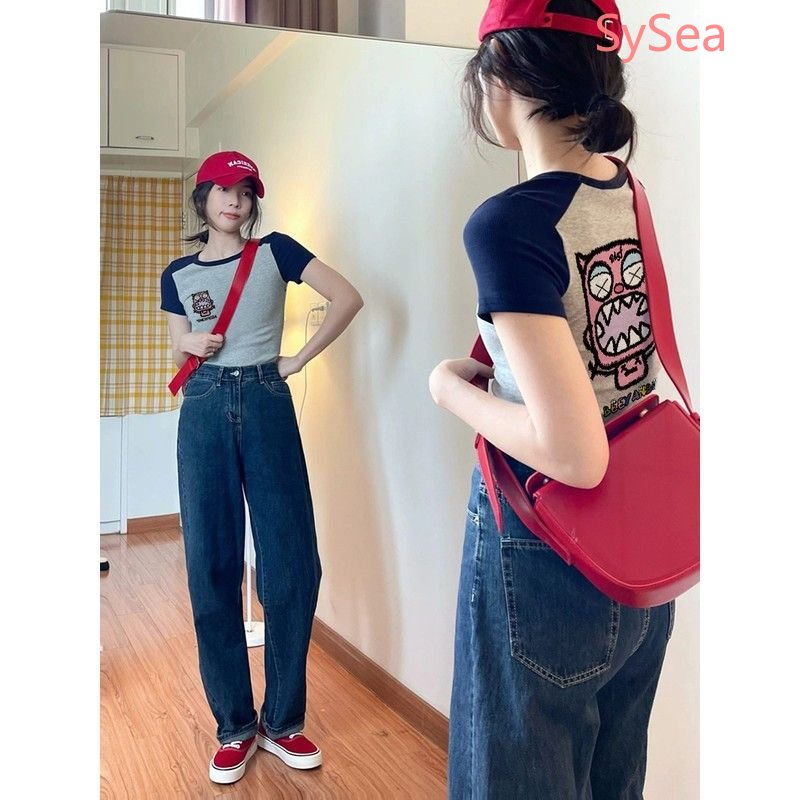 Áo Thun Ngắn Cổ Tròn Thời Trang Mùa Hè Quyến Rũ Cho Nữ