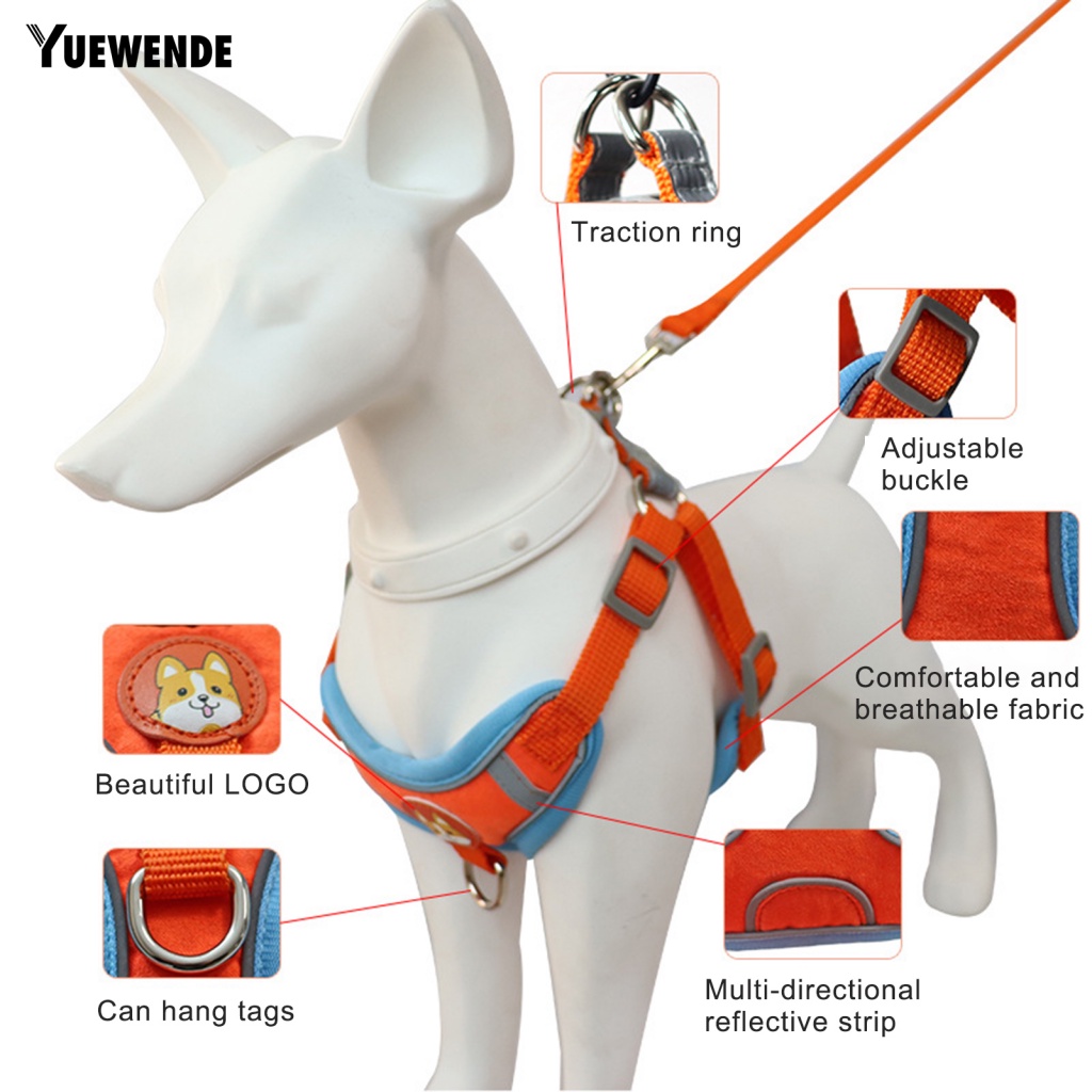 Bộ 2 Dây Dắt Thú Cưng Đi Dạo Thiết Kế Thoáng Khí Tiện Dụng