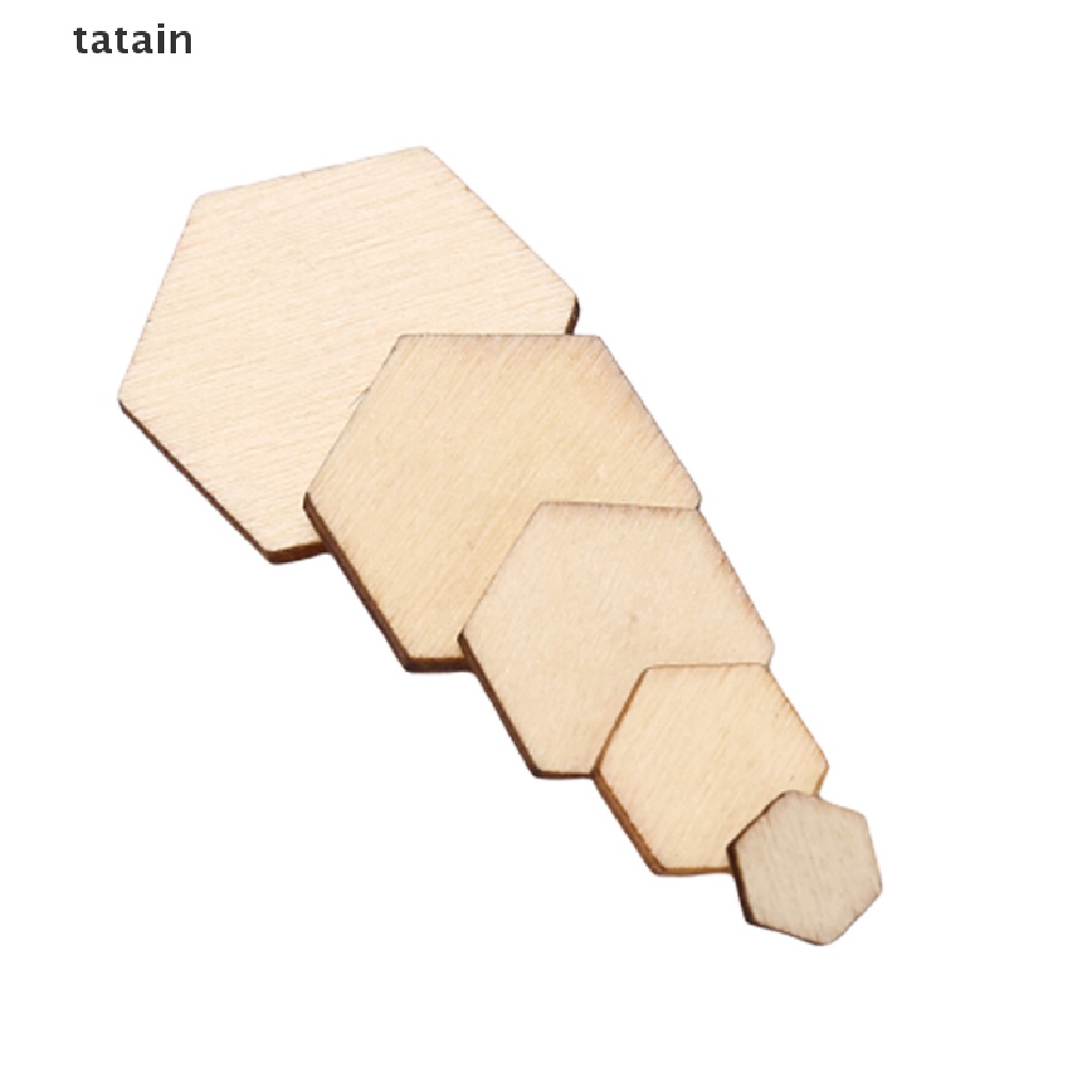 Set 100 Miếng Gỗ Lục Giác Chưa Hoàn Thành Dùng Trang Trí DIY