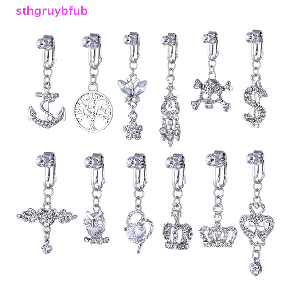 Khuyên Rốn Dạng Kẹp Đính Đá Giả Kim Cương