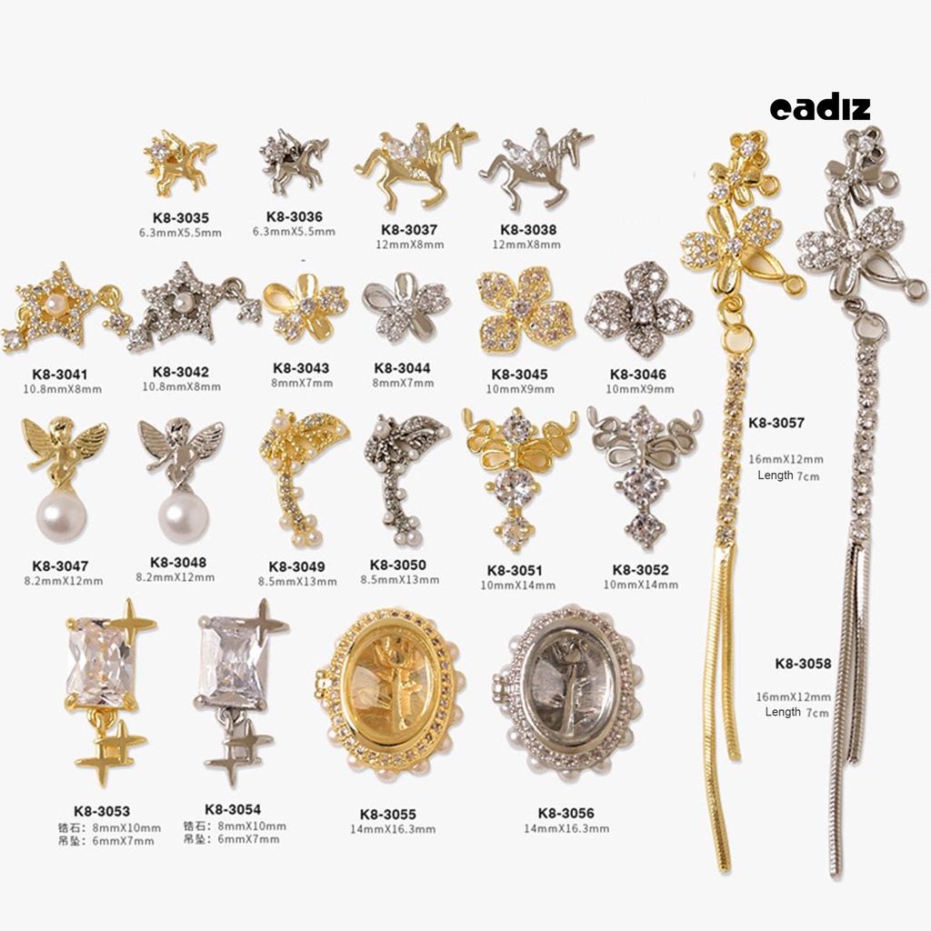 Phụ Kiện Dây Xích Hình Hoa Bướm Lấp Lánh Trang Trí Móng Tay Nghệ Thuật Chống Rơi Chống Rỉ Sét DIY