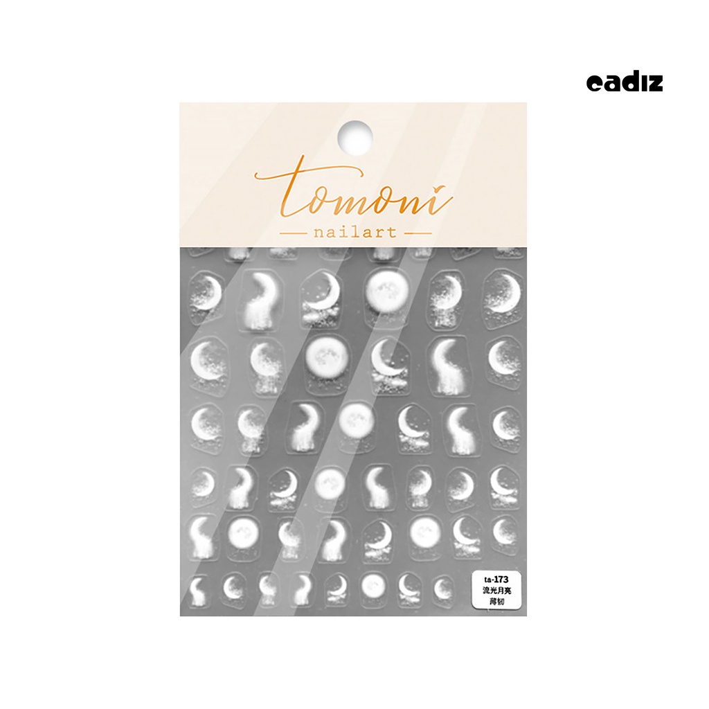 Miếng Dán Trang Trí Móng Tay Hình Mặt Trăng / Đen / Trắng Độc Đáo DIY