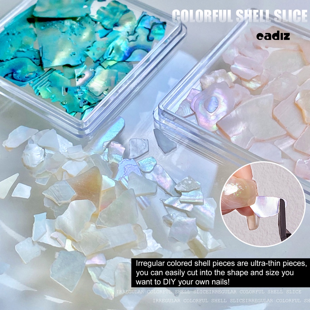 1 Hộp Vỏ Sò Tự Nhiên Siêu Mỏng Trang Trí Móng Tay Chống Rơi DIY