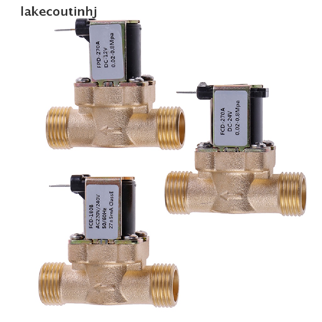 Van Điện Từ Bằng Đồng Thau G1 / 2 '' DC 12v 24v AC220v Cho Máy Sưởi Nước Năng Lượng Mặt Trời