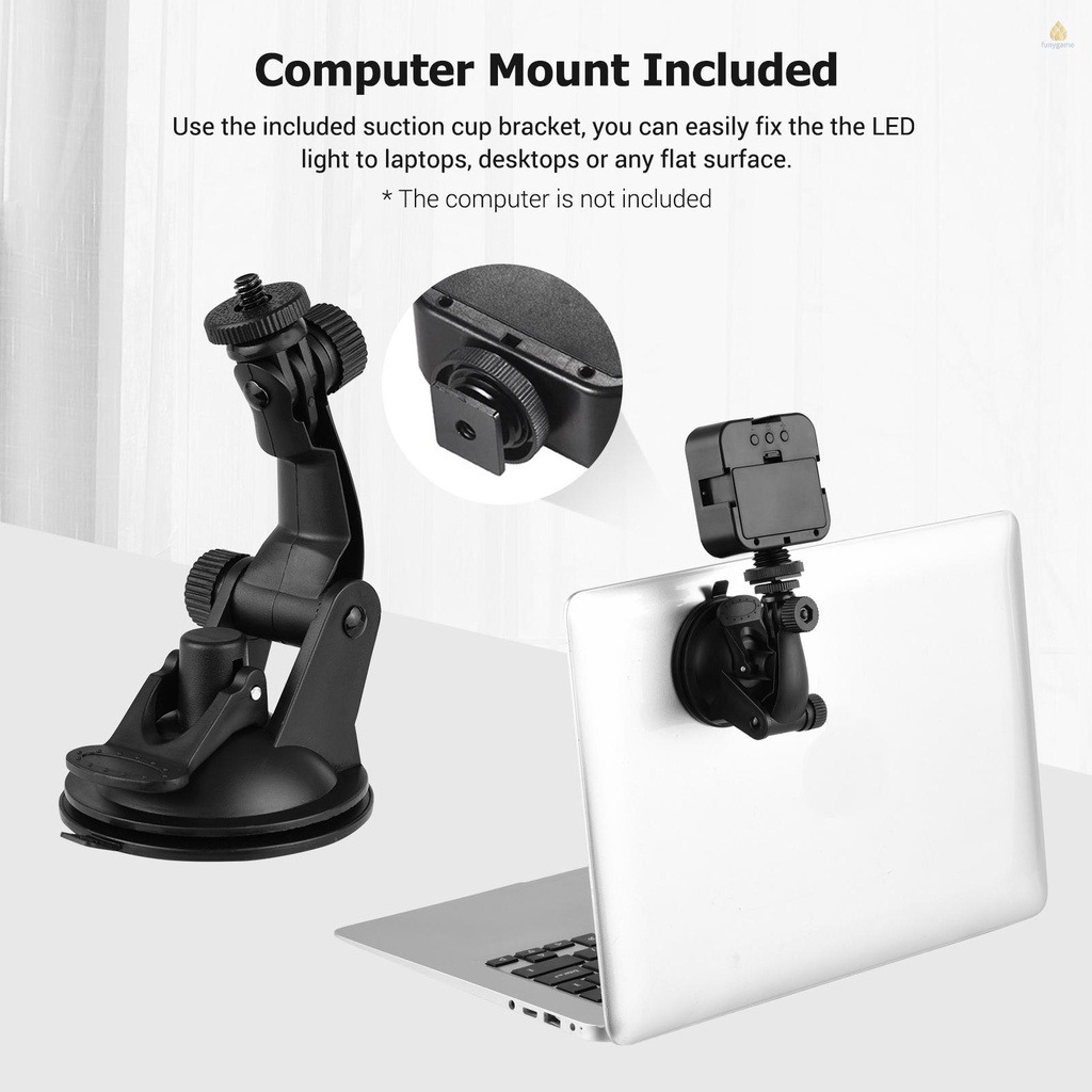 Đèn LED Chiếu Sáng Mini 5W 6500K 3 Ngàm Gắn Kèm Giá Đỡ Và Cốc Hút Chuyên Dụng Cho Phòng Họp Trực Tuyến / Phát Trực Tuyến