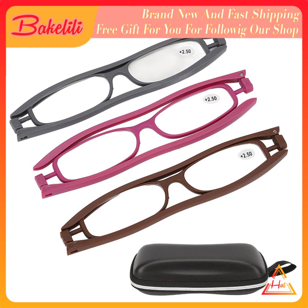 Bakelili Men Presbyopic Glasses Stylish Lightweight 3 Pairs Reading Glasses 360 Degree Foldable Legs for Elderly