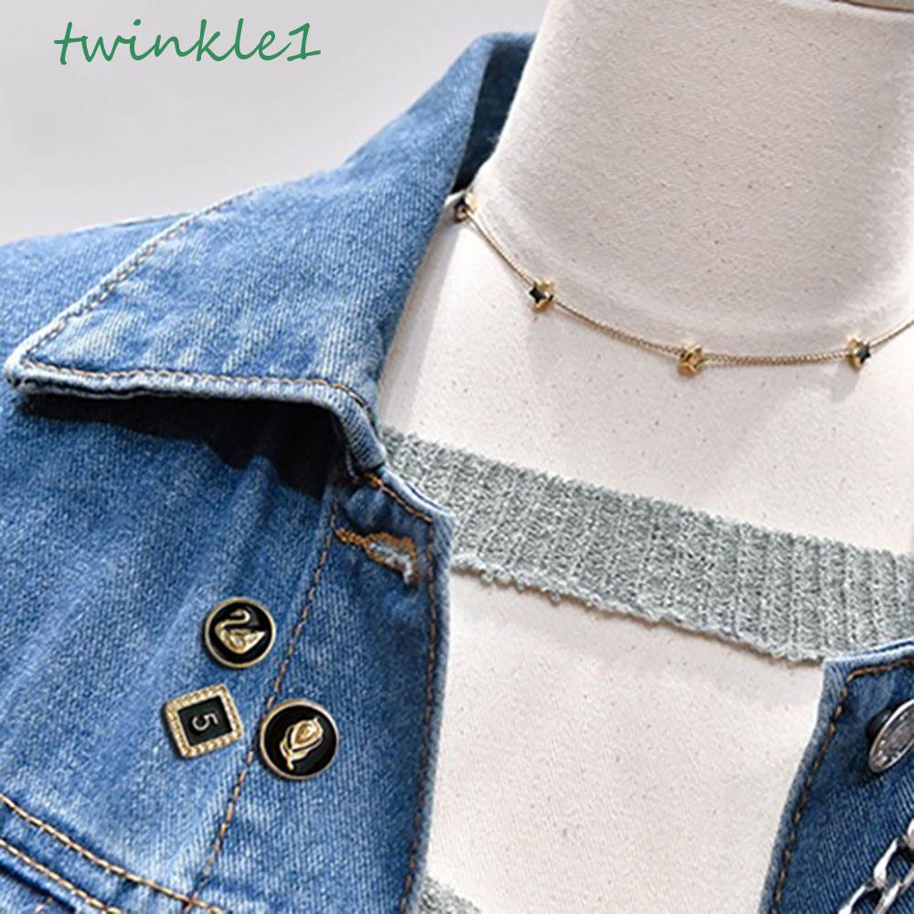 Set 10 Nút Áo Khoác Lấp Lánh Có Thể Điều Chỉnh|Ghim Cài Khăn Choàng Cổ Cho Nữ