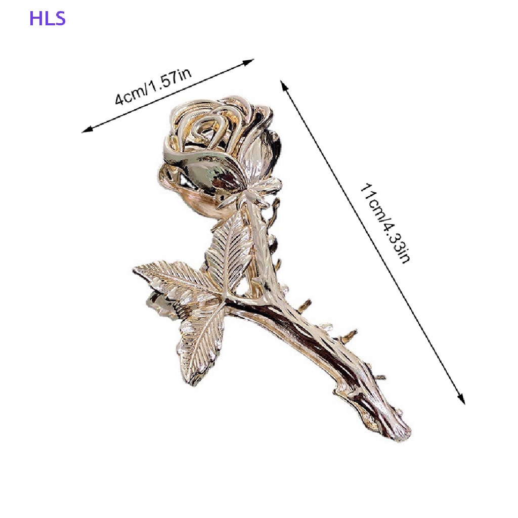 Kẹp Tóc Hoa Hồng Lớn Bằng Kim Loại Cho Nữ