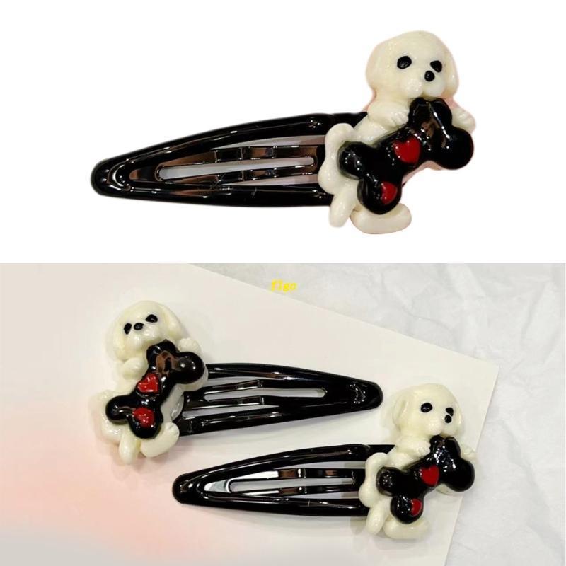 Flgo Kẹp Tóc Đuôi Ngựa Hình Cún &amp; Xương Tinh Tế Thời Trang Xuân Hè Cho Nữ Cl