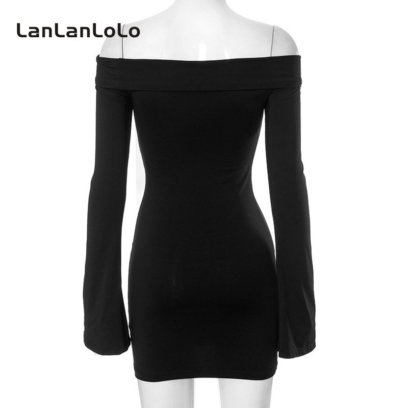 Đầm Dài Tay Trễ Vai Màu Trơn Thời Trang 2023 Cho Nữ