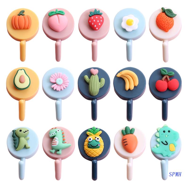 Bộ 10 Móc Treo Dán Tường Siêu Dính Họa Tiết Hoạt Hình Dễ Thương