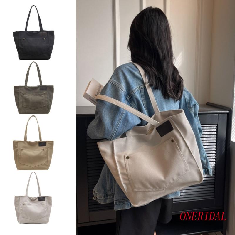 Túi Xách Đeo Vai Bằng Vải Có Dây Kéo Sức Chứa Lớn Dành Cho Nữ