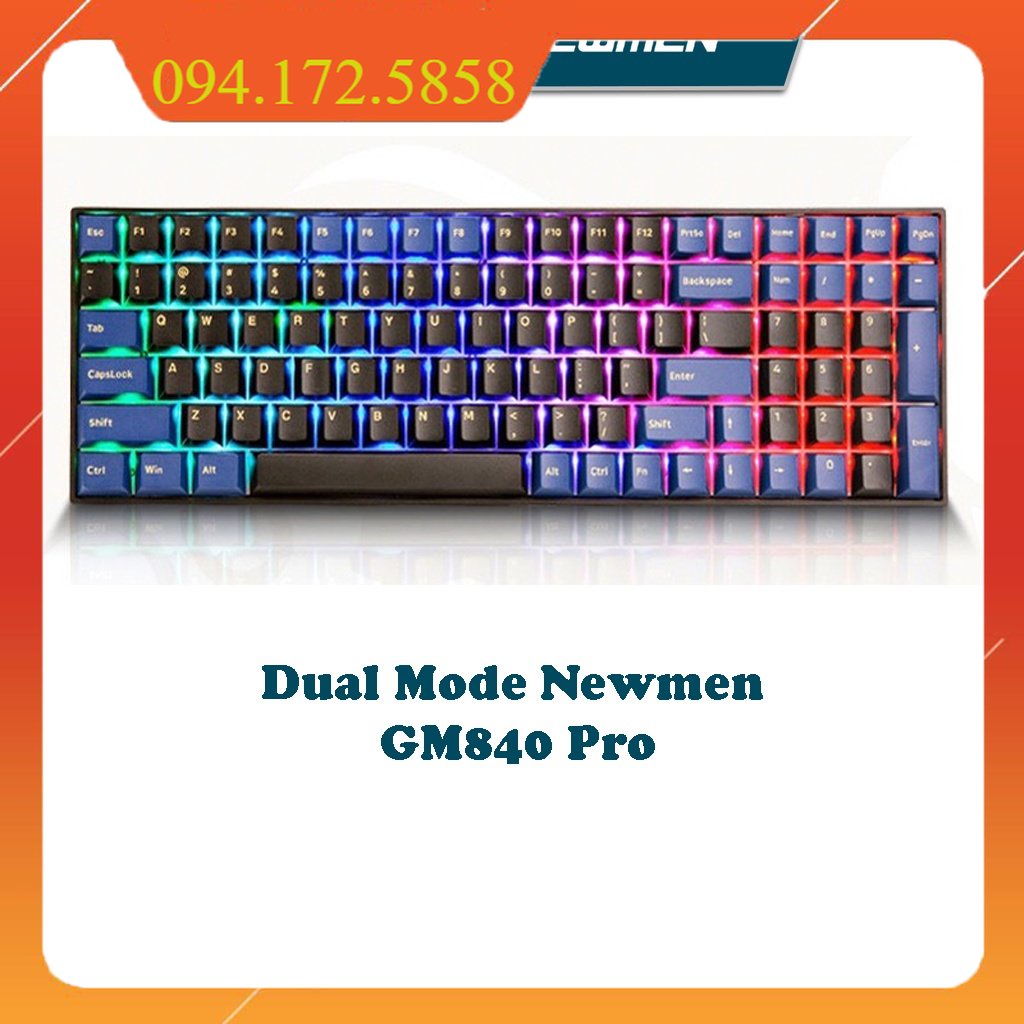 SIEU KHUYẾN MẠI Bàn phím cơ không dây Dual Mode Newmen GM840 Pro (Trăng&Mây) - Hàng chính hãng
