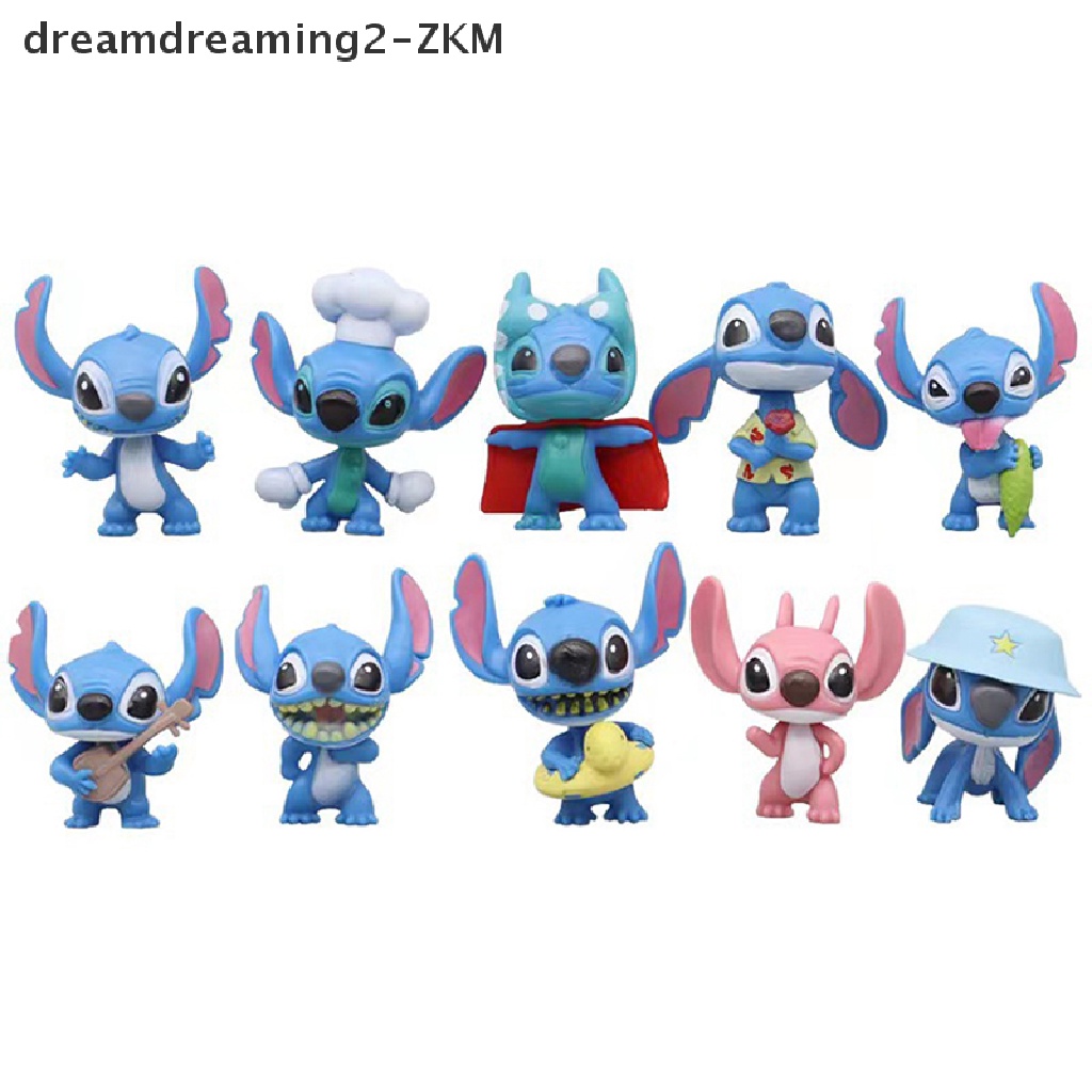 Bộ 10 Mô Hình Đồ Chơi Stitch Bằng PVC Cho Bé