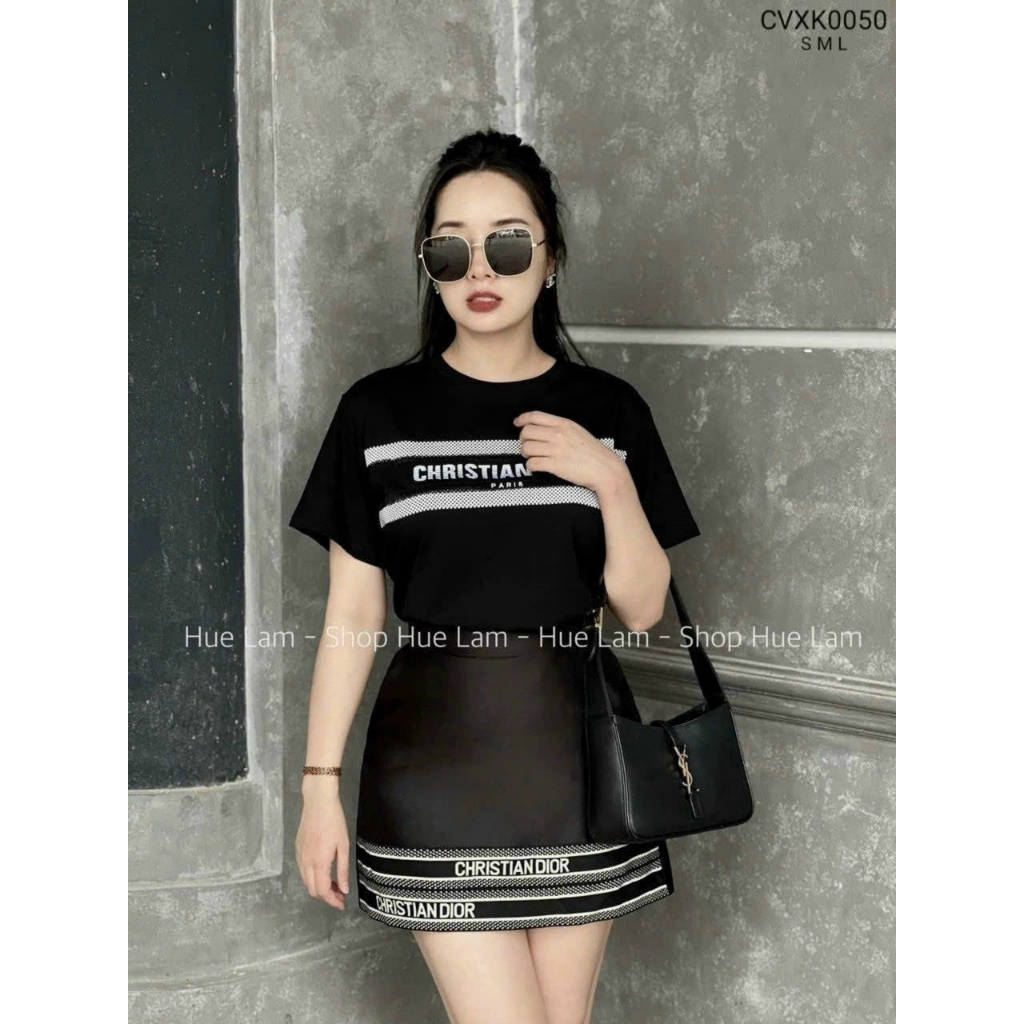 Chân váy nữ chất umi dày viền gấu thương hiệu sang chảnh siêu hot hè 2023