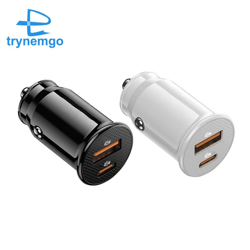 Tẩu Sạc Nhanh Mini USB C QC 4.0 45W 5A Type PD Màu Trắng Cho Xe Hơi