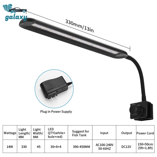 Galaxy Đèn Led Kẹp 3 Chế Độ 3h / 6h / 12h Cho Bể Cá Cảnh