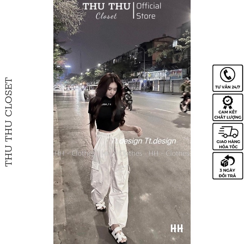 Set bộ áo thun kèm quần túi hộp siêu cá tính. 2 màu trắng, đen. Size S M